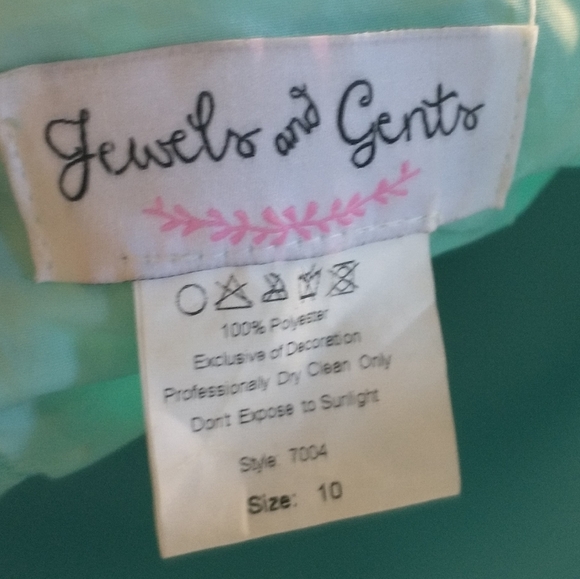 Girls teal formal dress - Picture 3 of 3